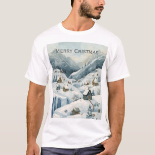 Frohe Weihnachten Snowy Landscape T - Shirt