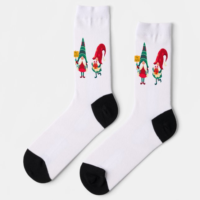 Frohe Weihnachten  Socken (Linkes Detail)