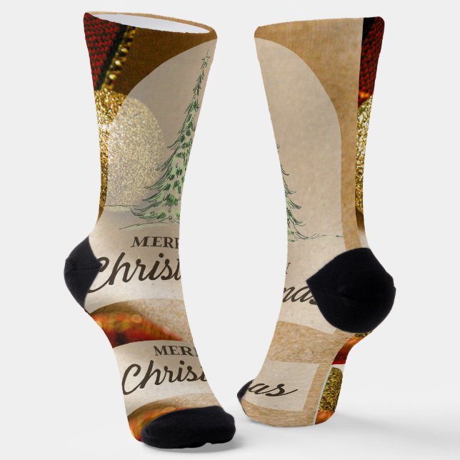 Frohe Weihnachten Socken (Gewinkelt)