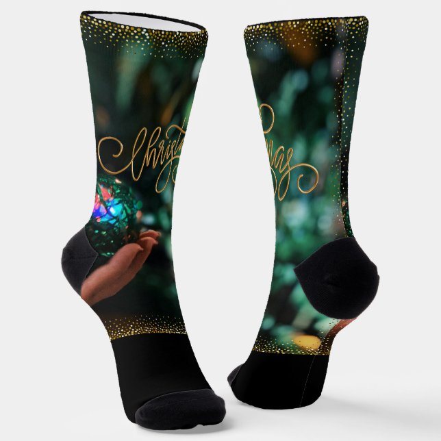 Frohe Weihnachten Socken (Gewinkelt)