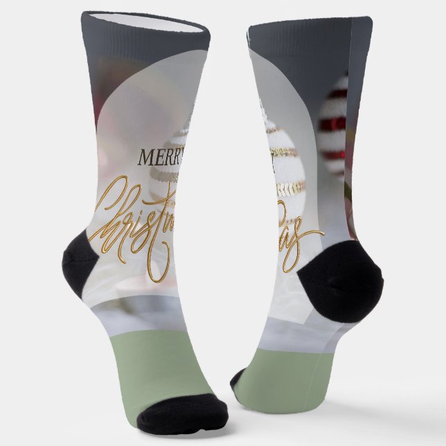 Frohe Weihnachten Socken (Gewinkelt)
