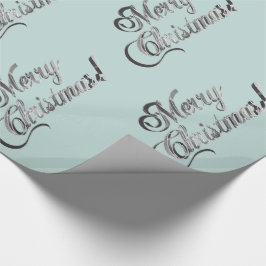 Frohe Weihnachten Soft Green Türkis Silver Gray Geschenkpapier