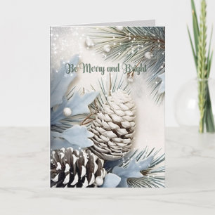 Frohe Weihnachten Sparkle Snowflakes Pine Cones