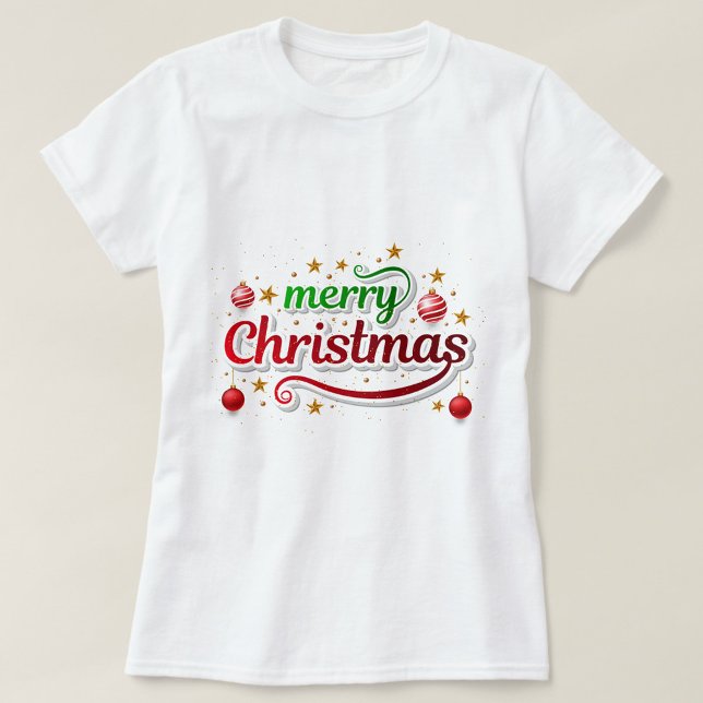 Frohe Weihnachten Sparkle Tee (Spread holiday cheer wherever you go with this sparkling “Merry Christmas” T-shirt — a joyful touch )