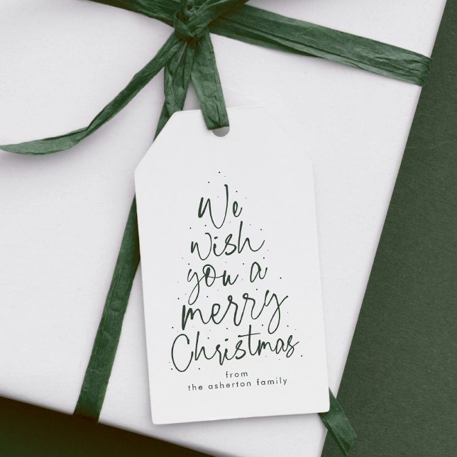 Frohe Weihnachten Spaß grün personalisierten Urlau Geschenkanhänger (Von Creator hochgeladen)