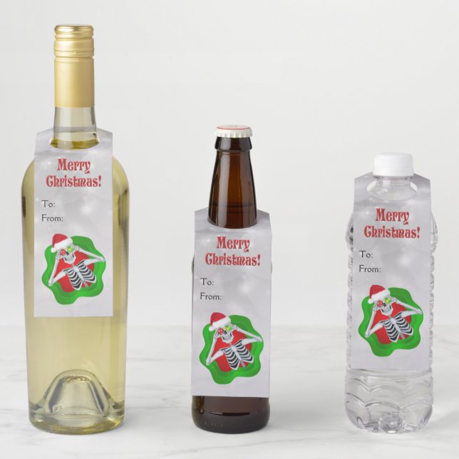 Frohe Weihnachten Spaß Skeleton Ornamente im Kreis Flaschenanhänger (Beispiel)