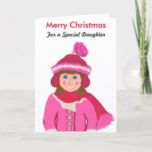 Frohe Weihnachten Spezielle Tochter Mädchen Rosa M