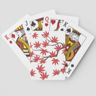 Frohe Weihnachten Spielkarten-Deck rote Blätter Spielkarten
