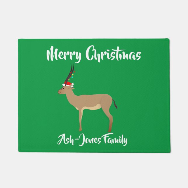 Frohe Weihnachten Springbok Fußmatte (Vorderseite)