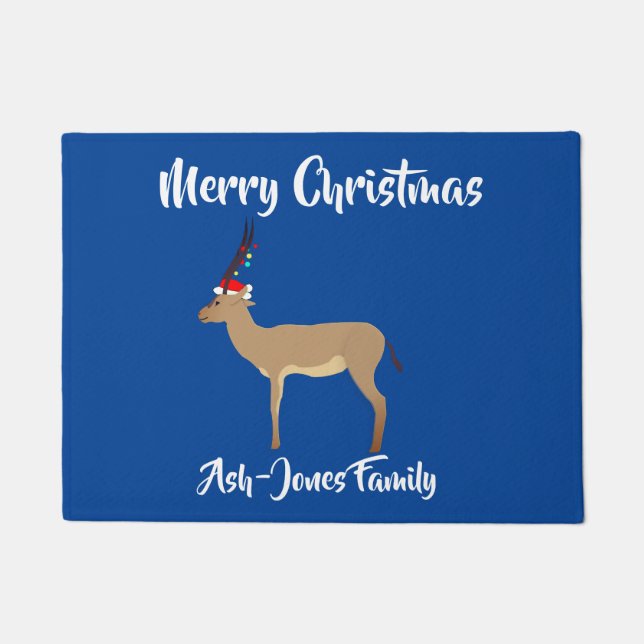 Frohe Weihnachten Springbok Fußmatte (Vorderseite)