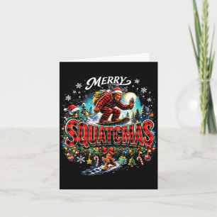 Frohe Weihnachten Squatchmas Lustiger Bigfoot Snow Karte