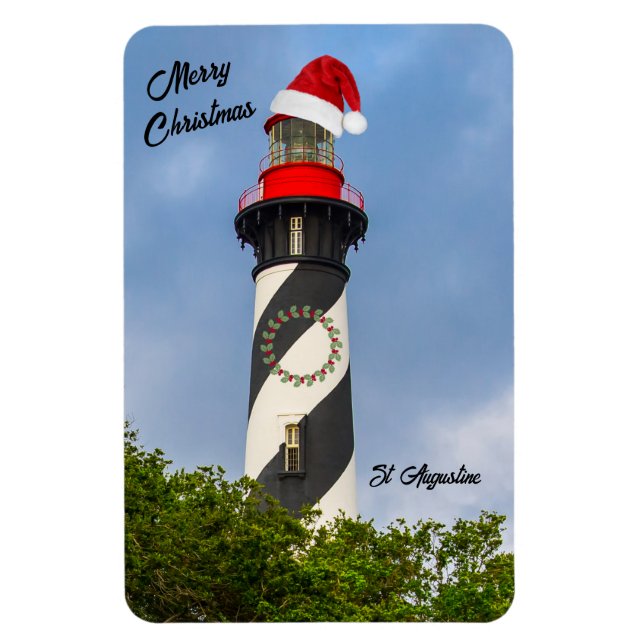 Frohe Weihnachten St Augustine Florida Leuchtturm Magnet (Vertikal)