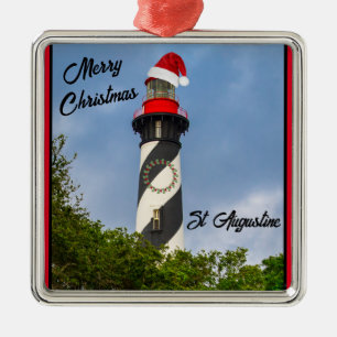 Frohe Weihnachten St Augustine Florida Leuchtturm Ornament Aus Metall