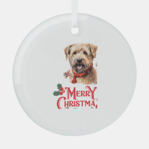 Frohe Weihnachten Staffordshire Bull Terrier Ornament Aus Glas