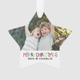 Frohe Weihnachten | Star-Ornament-Monogramm Ornament
