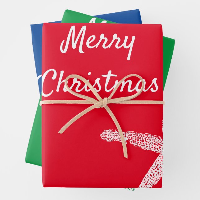 Frohe Weihnachten Starfish Patterns Red White Blue Geschenkpapier Set (Beispiel)