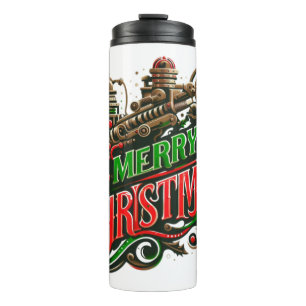 Frohe Weihnachten Steampunk Thermosbecher