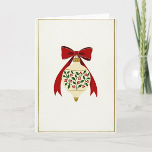 Frohe Weihnachten Stechpalmen-Ornament Karte