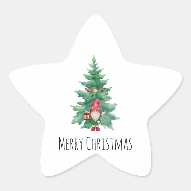 Frohe Weihnachten Stern-Aufkleber (Vorderseite)