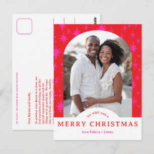 FROHE WEIHNACHTEN Sterne Feiertag INDIVIDUELLER Bo Postkarte
