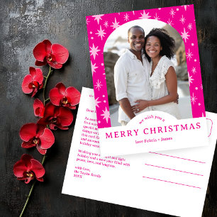 FROHE WEIHNACHTEN Sterne Feiertag INDIVIDUELLER Bo Postkarte