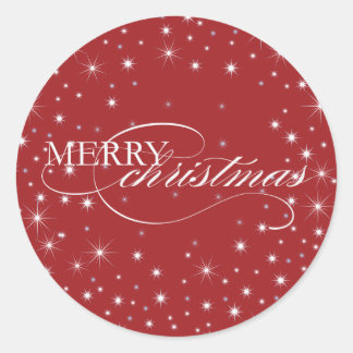 Frohe Weihnachten - Sterne - Sticker, Siegel Runder Aufkleber