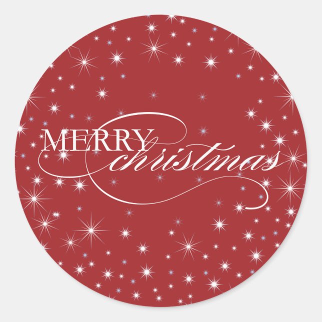 Frohe Weihnachten - Sterne - Sticker, Siegel Runder Aufkleber (Vorderseite)