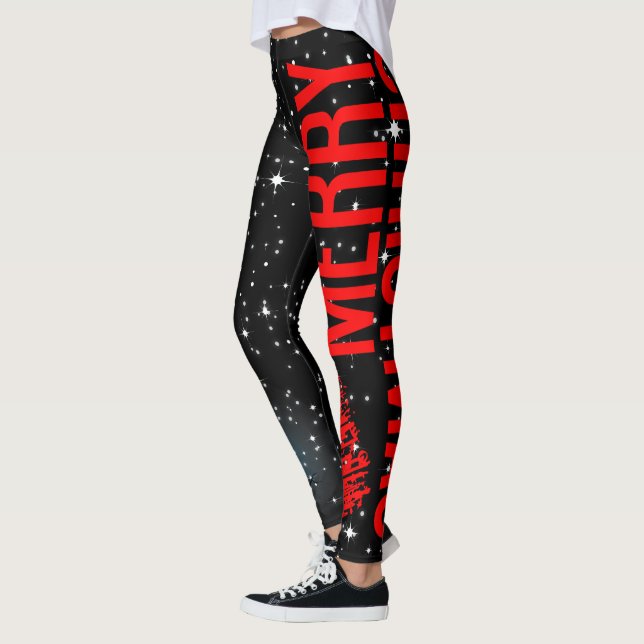 Frohe Weihnachten, Sternennacht auf Ihrer Farbe Leggings (Links)