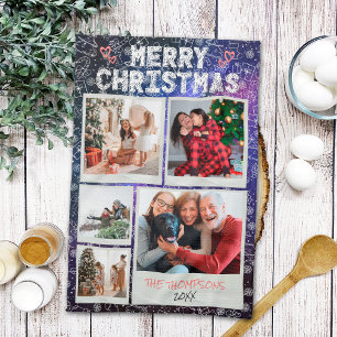 Frohe Weihnachten Sternennacht Doodle 5 Foto Famil Geschirrtuch