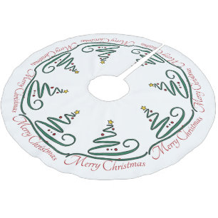 Frohe Weihnachten, stilisierter Weihnachtsbaum - R Polyester Weihnachtsbaumdecke
