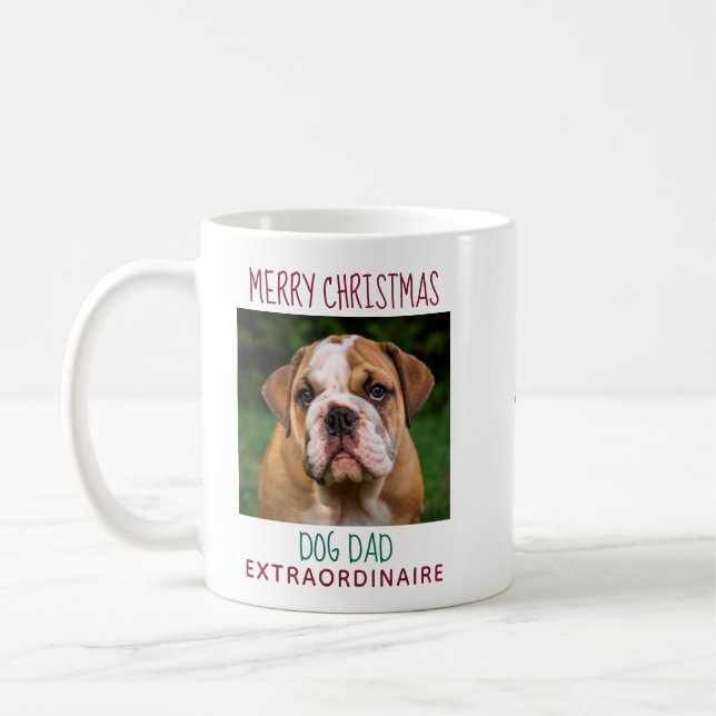 Frohe Weihnachten Stilvolles Foto Dog Vater Kaffeetasse (Links)