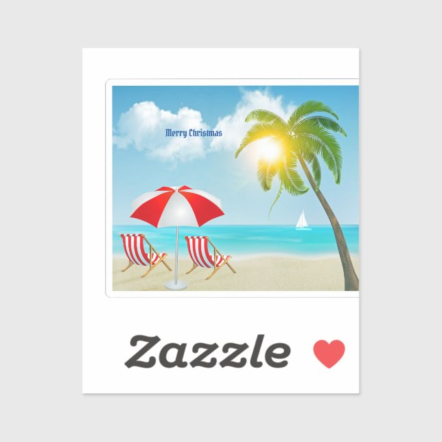 Frohe Weihnachten Strand Aufkleber (Blatt)