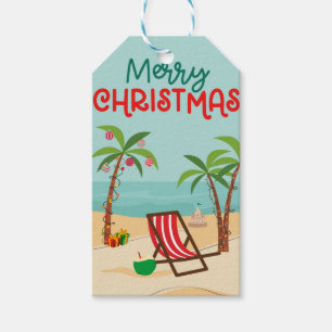 Frohe Weihnachten Strand Geschenkanhänger