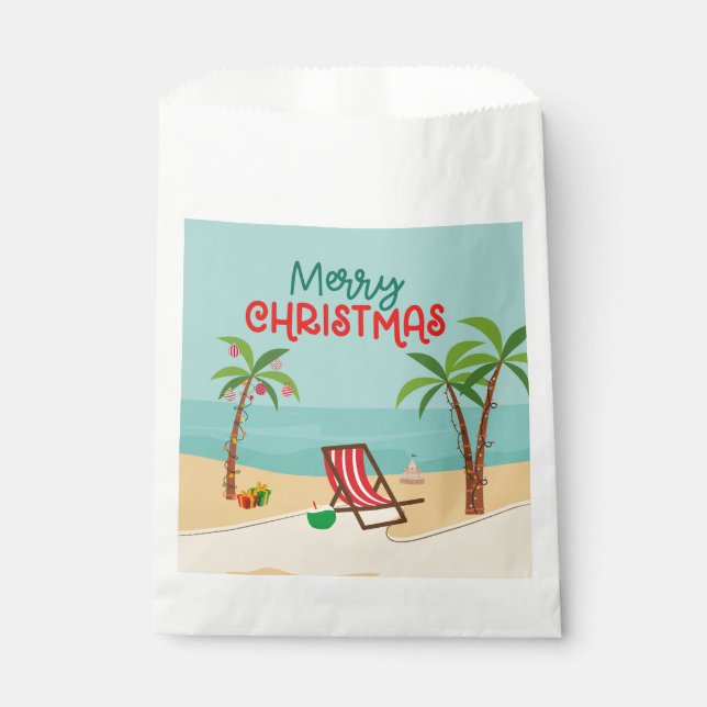 Frohe Weihnachten Strand Geschenktütchen (Vorderseite)