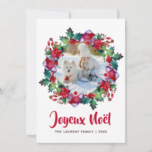 Frohe Weihnachten Strumpf Blumenkranz Foto