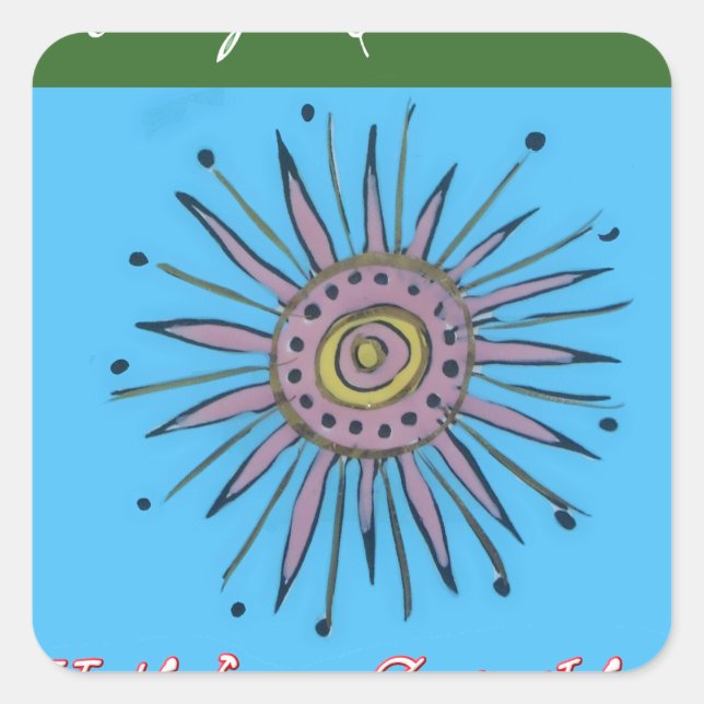 Frohe Weihnachten Sunshine Holiday.png Quadratischer Aufkleber (Vorderseite)