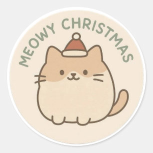 Frohe Weihnachten süße Katze Aufkleber