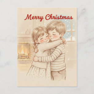 FROHE WEIHNACHTEN SÜSSE KINDER ZUSAMMEN BILD POSTKARTE