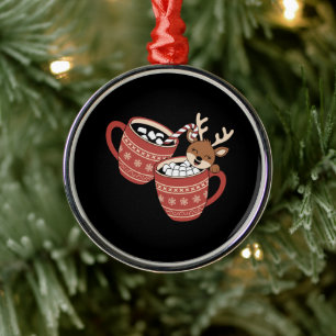 Frohe Weihnachten Süße Rentiere Familie Weihnachte Ornament Aus Metall