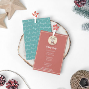 Frohe Weihnachten Süße Rentiere Feierparty