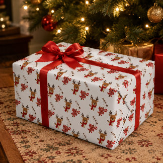 Frohe Weihnachten Süße Rentiere Feiertag Geschenkpapier