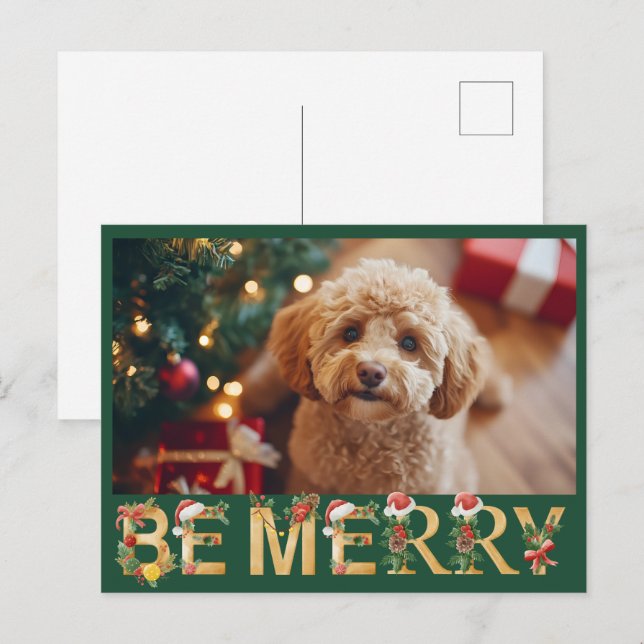 Frohe Weihnachten Süße Tier-Foto (Vorne/Hinten)