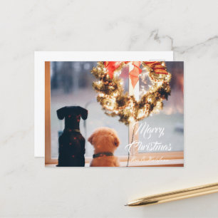 Frohe Weihnachten süßen Moment mit Hunde Postkarte
