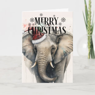 Frohe Weihnachten Süßer Elefant Grußkarte Karte