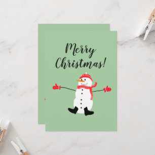 Frohe Weihnachten Süßer Frostiger Schneemann Karte