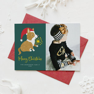 Frohe Weihnachten Süßer Santa Corgi Weihnachtsfoto