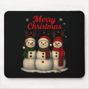 Frohe Weihnachten Süßer Schneemann Design Mousepad