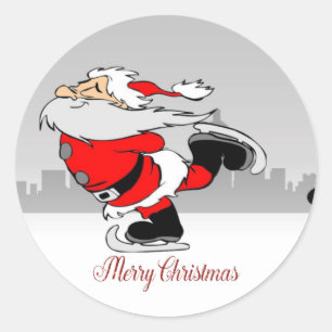 Frohe Weihnachten, süßer verrückter Weihnachtsmann Runder Aufkleber