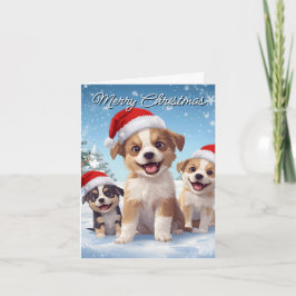 Frohe Weihnachten Süßer Welpe Weihnachtskarte