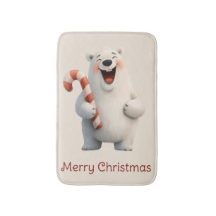 Frohe Weihnachten Süßes Eisbär-Design Badematte